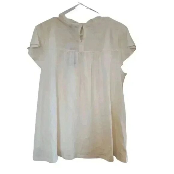 Ella Moss Women's Ivory Cotton/Modal Knit Ruffle Sleeve Top NEW - Picture 11 of 15